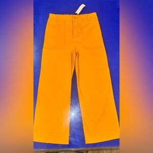Bagatelle NY Utility Trouser Wide Leg Orange Pants Size 4 Stretch NWT bold